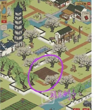 江南百景图财见树田在哪里 七狸山塘五个财见树田位置一览
