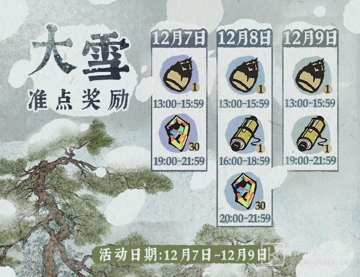 江南百景图大雪准点奖励活动有什么 大雪准点奖励活动内容介绍