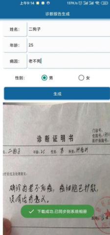 诊断报告生成器截图