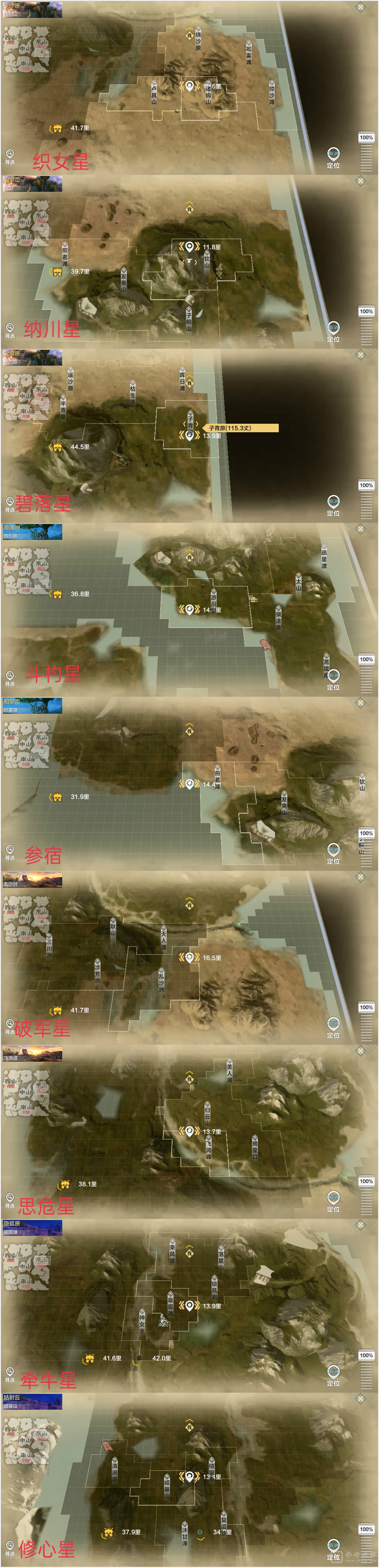 妄想山海所有星球位置坐标介绍 妄想山海所有星球位置在哪里
