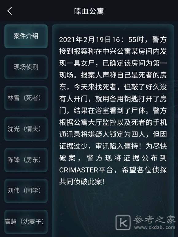 犯罪大师喋血公寓答案是什么 喋血公寓案件答案解析图片1