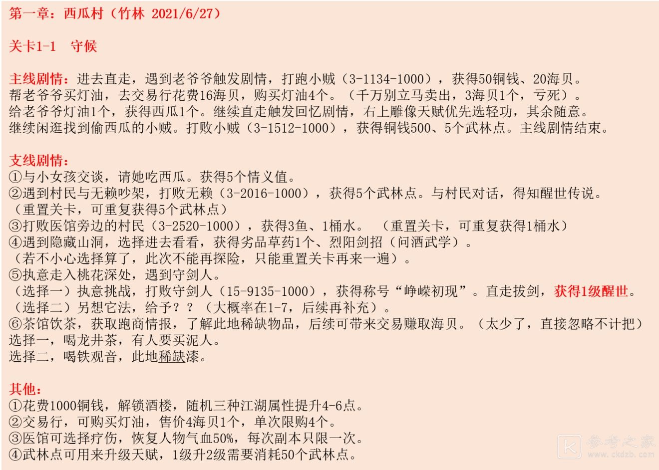 江湖悠悠探索侠道西瓜村全剧情完美通关攻略