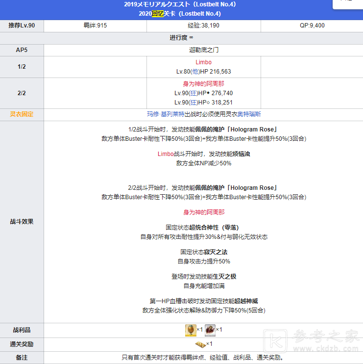 FGO五周年回忆本关卡配置攻略大全，五周年回忆本全关卡配置奖励图文一览[多图]图片10