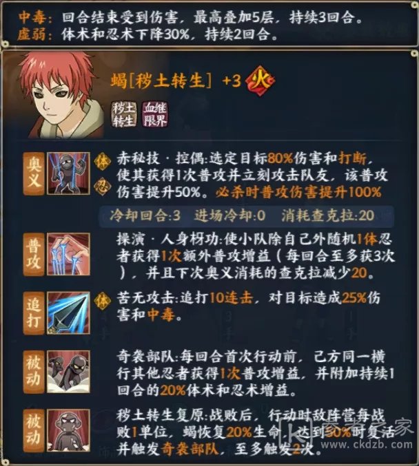 火影忍者忍者新世代进阶秘籍：蝎[秽土转生]技能解析和阵容推荐图片2