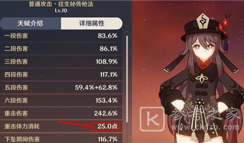 原神胡桃重击需要多少体力 原神胡桃重击消耗介绍