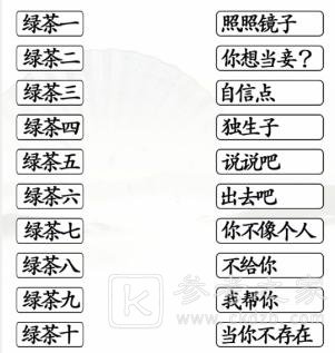 《汉字找茬王》一起怼绿茶通关攻略