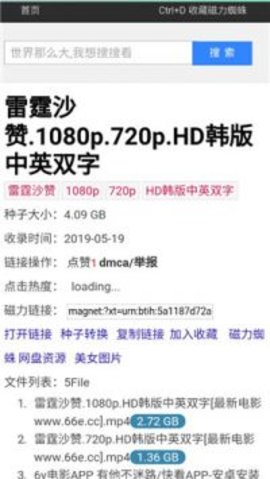磁力蜘蛛搜索截图