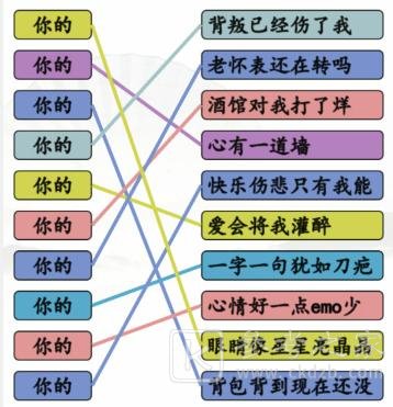 《汉字找茬王》连你的歌连线你的开头的歌攻略