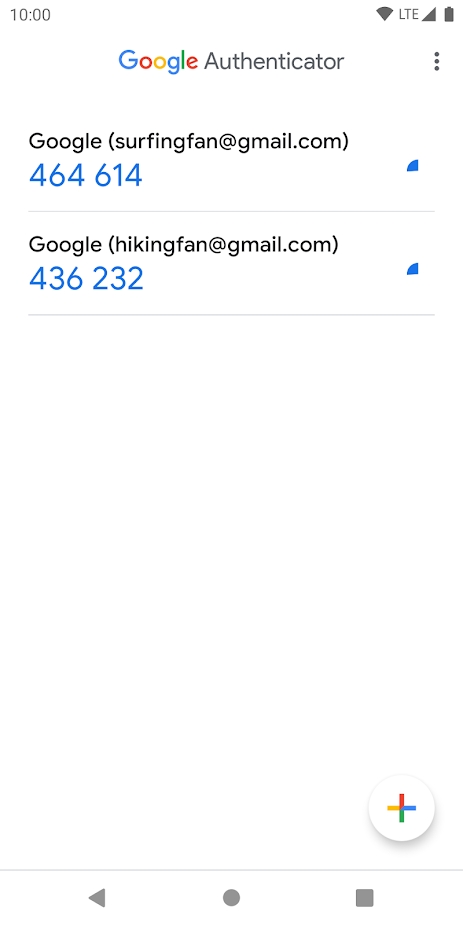 谷歌身份验证器app截图