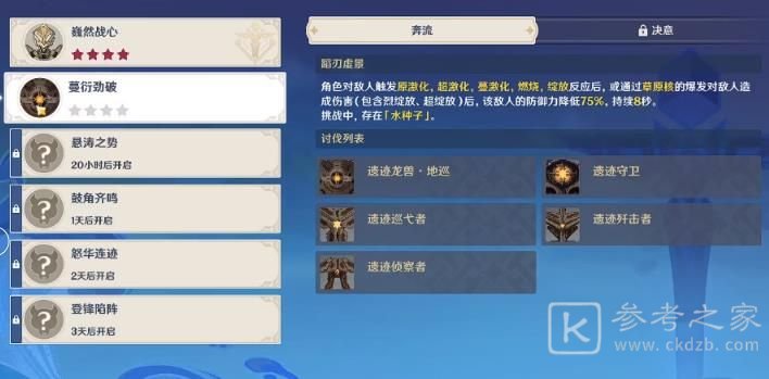 原神蹈刃破决第二天蔓衍劲破通关玩法分享