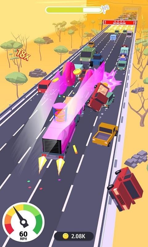 横冲直撞粉碎公路截图